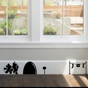 Disney Home Decor,Mickey and Minnie and Their House,Disney Wall Decal,Disney Wall Sticker,Disney Vinyl Decal,Kids Wall Decal,Baseboard Decal