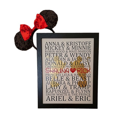 FRAMED Personalized Disney Wedding Gift Disney Anniversary Etsy