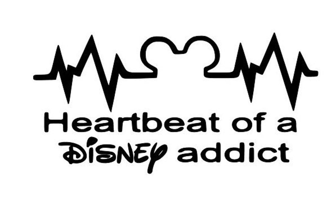 Mickey Head EKG Heartbeat of a Disney Addict Decal Disney Etsy