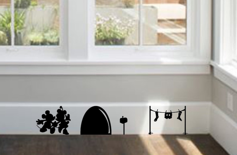 Cinderella 3 mice Decal,Disney Home Decor,Disney Wall Decal,Disney Wall Sticker,Kids Wall Decal,Kitchen Decal,skirting board decals