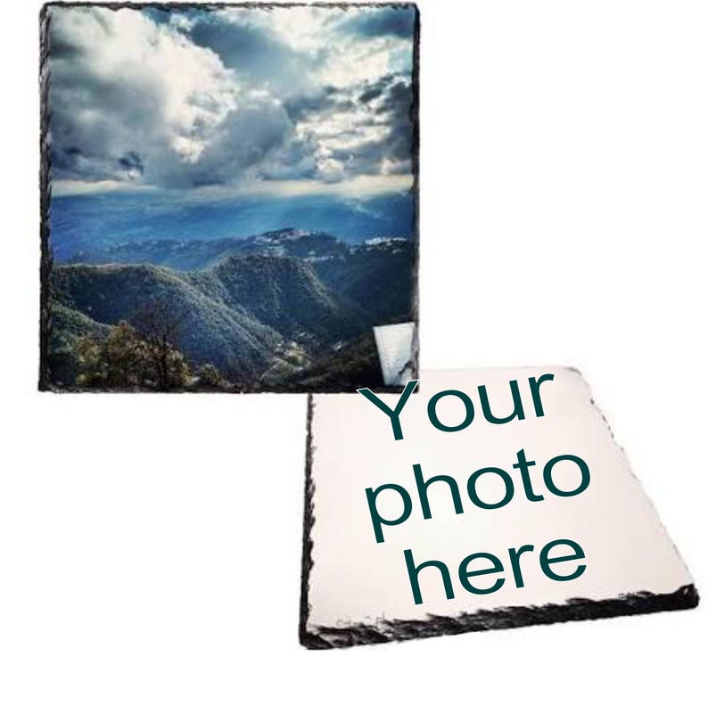 Photo sur ardoise rock, cadeau photo pour papa, cadeau pour lui, cadeau pour elle, cadeau de mariage, ardoise photo personnalisée plaque cadeau photo rock image 4