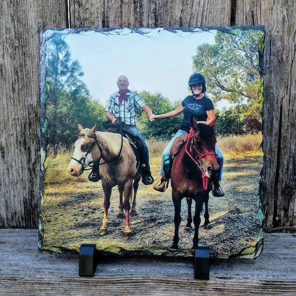 Photo on Rock Slate, Photo Gift for Dad, Gift for Him, Gift for Her, Wedding Gift, Custom Photo Slate Photo Rock Photo Gift  Plaque