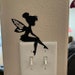 Tinkerbell Wall Decal ,Disney Home Decor , Disney Wall Decal, Tinkerbell Lightswitch, Tinkerbell with coffee, Tinkerbell Decal 