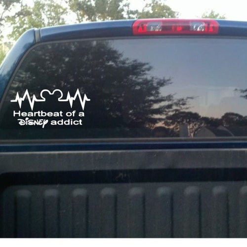 Mickey Head EKG Heartbeat of a Disney Addict Decal Disney Etsy