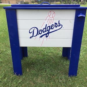 Custom painted wood cooler stand