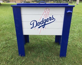 Custom painted wood cooler stand