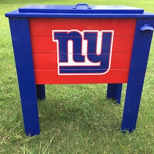 New York Giants wood cooler stand