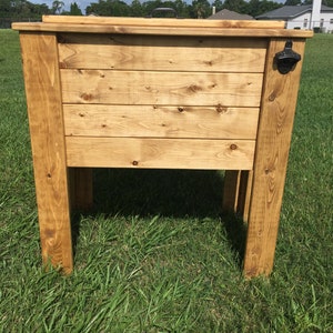 Golden Oak stained wood cooler