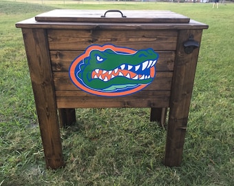 Dark Walnut Wood Cooler Stand/ no shelf