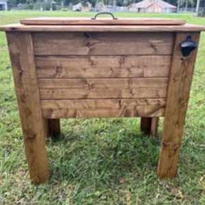 Stained wood cooler stand