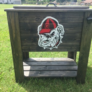 Ebony wood stained cooler stand
