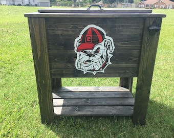 Ebony wood stained cooler stand