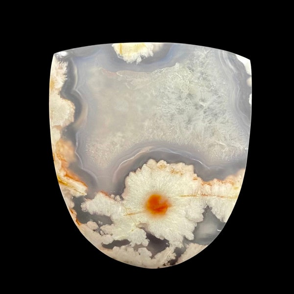 Turkish Ultra Rare Plume Flower Agate Cabochon