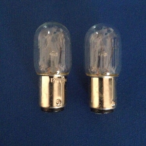 2 Kenmore Light Bulb 15 Watt 5/8 Base Small Glass Fits 148 & 158 Series