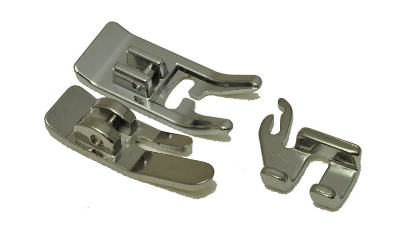 Lot De 2 Pieds Presseur Pour Machine à Coudre à Tige Basse - Pied Droit Et Pied Fermeture Éclair - Métal, Facile à Installer - 6