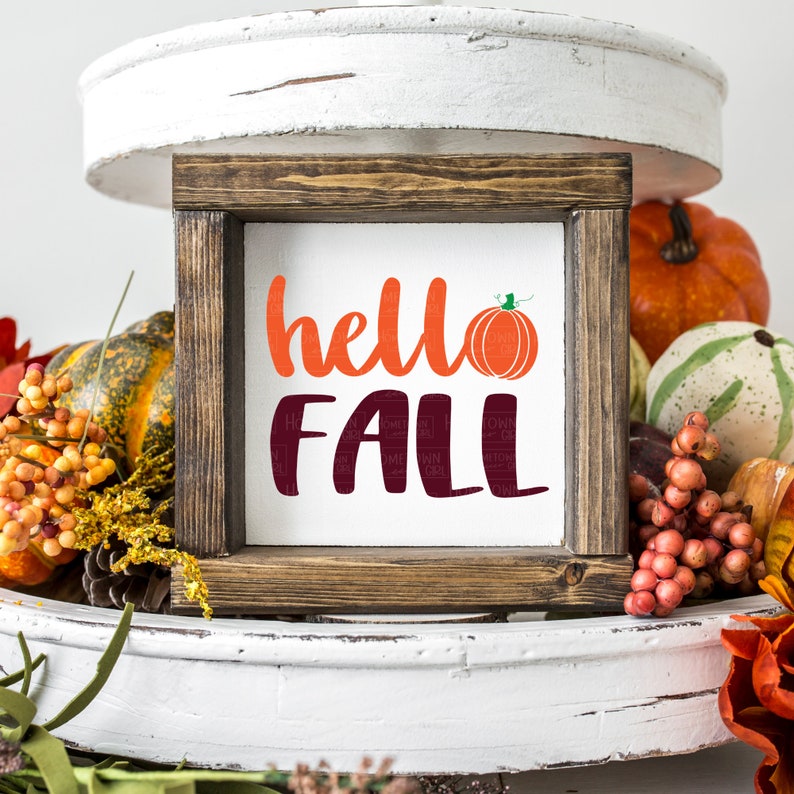 Hello FALL SVG Pumpkin Svg Fall Welcome Sign Svg Fall - Etsy
