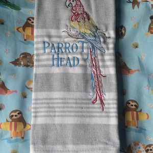 NEW Parrot Head Hostess gift Jimmy Buffett inspired cotton quality kitchen towel