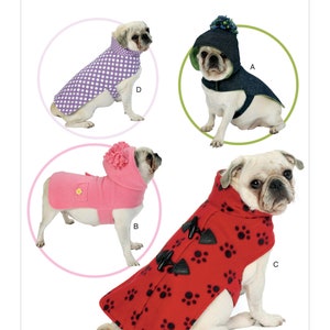 New out of print Pet Coats with Collar or Hood B6400 BUTTERICK pattern