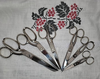 NEW DENCO ITALY dressmaking sewing household scissors and shears set of 4inch to 8 inch forged stainless steel vintage in store packaging