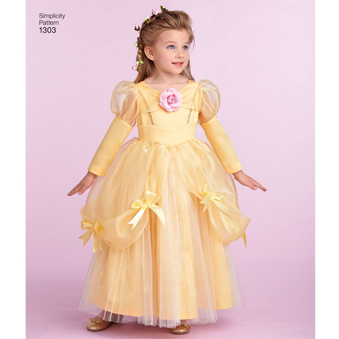 Simplicity 1303 UNCUT Toddler Princess Costume Sewing Pattern: Belle ...