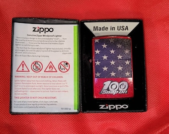 New 100th Anniversary SNAP-ON tools special edition rare collectible gift Patriotic Red Zippo© lighter OEM part# Snp21063