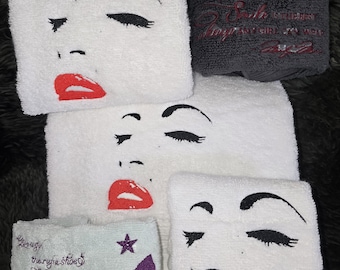 NEW Iconic Hollywood Glamour Marilyn Monroe Embroidered Towel Collection Birthday Gift Idea