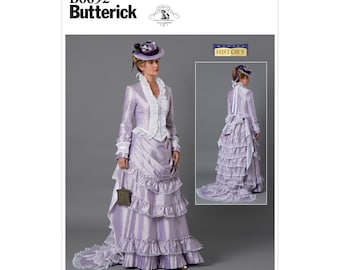 New Victorian Suffragette Edwardian Day Suit Costume Top Skirt Pattern BUTTERICK B6692 sizes 6-8-10-12-14-16-18-20-22-22