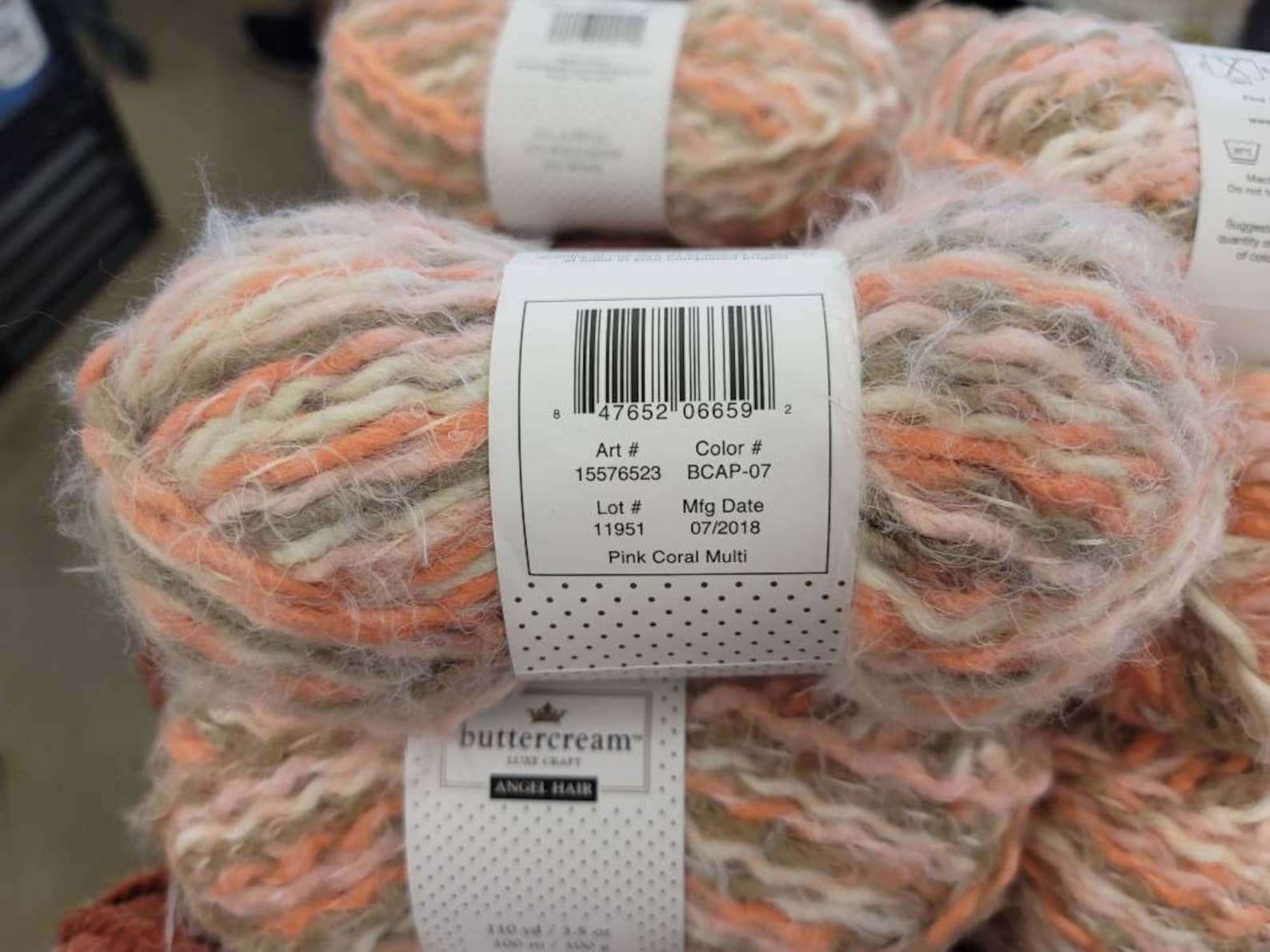 New Buttercream Luxe Craft Angel Hair Yarn 1 Skein Coral Multi Etsy