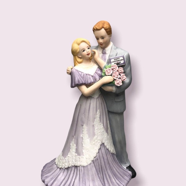 1997 Enesco Porzellan Bisquit "Happy Anniversary" Paar Fiqurine