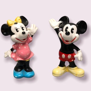 Disney Collectibles 5&quot; Mickey and Minnie Mouse Ceramic Figurines made in Japan