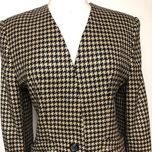 Vintage Women Evan Picone Houndstooth Blazer Jacket Sz 4 made in USA