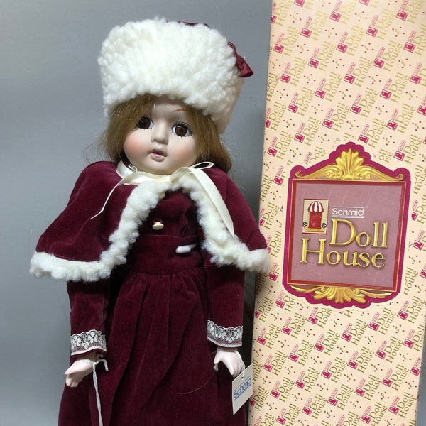 1984 Schmid Doll House Porcelain 16" Doll Musical plays "Lara's Theme" comes with Stand, Tag and Original Box - Hard to find