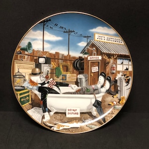 1982 Ron Lee Signed 10.5&quot; Plate Do Not Disturb The World of Clowns - Limited Edition - 2nd in the Series Royal Manor Porcelain