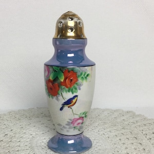 Vintage Art Deco Lusterware Japan Bird and Floral Design Incense Burner Vase!