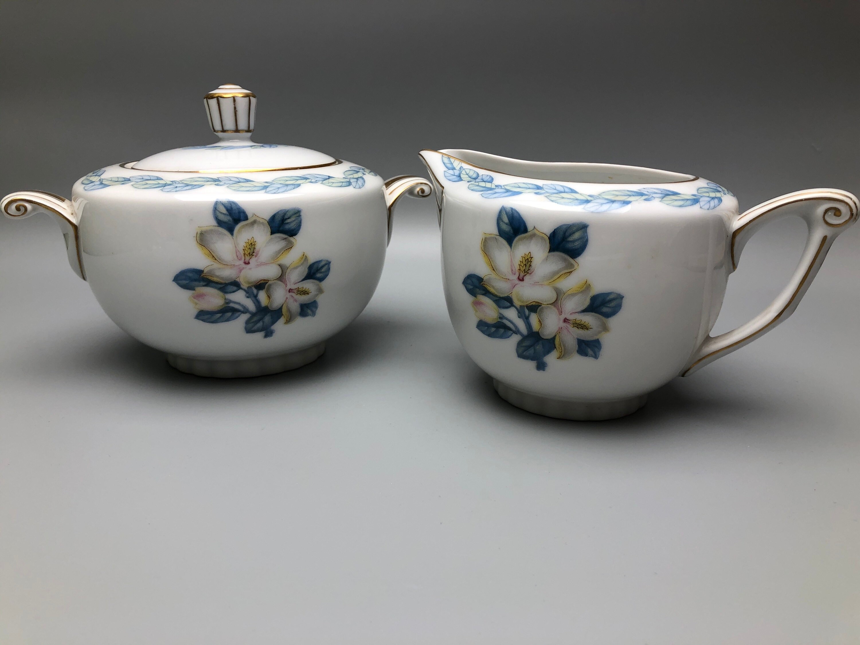 NARUMI CHINA Sugar Bowl &Creamer Set Magnolia Design Occupied Etsy