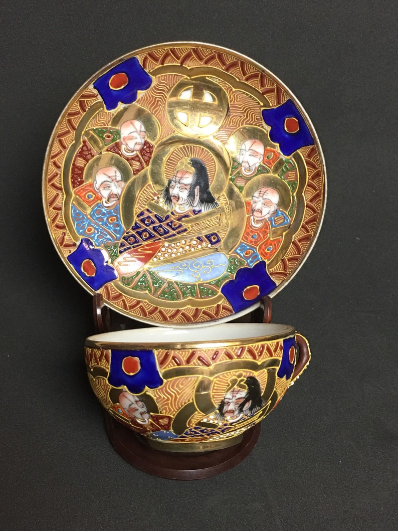 Moriage Satsuma Embossed Heavy Gold Eggshell Porcelain Teacup Etsy