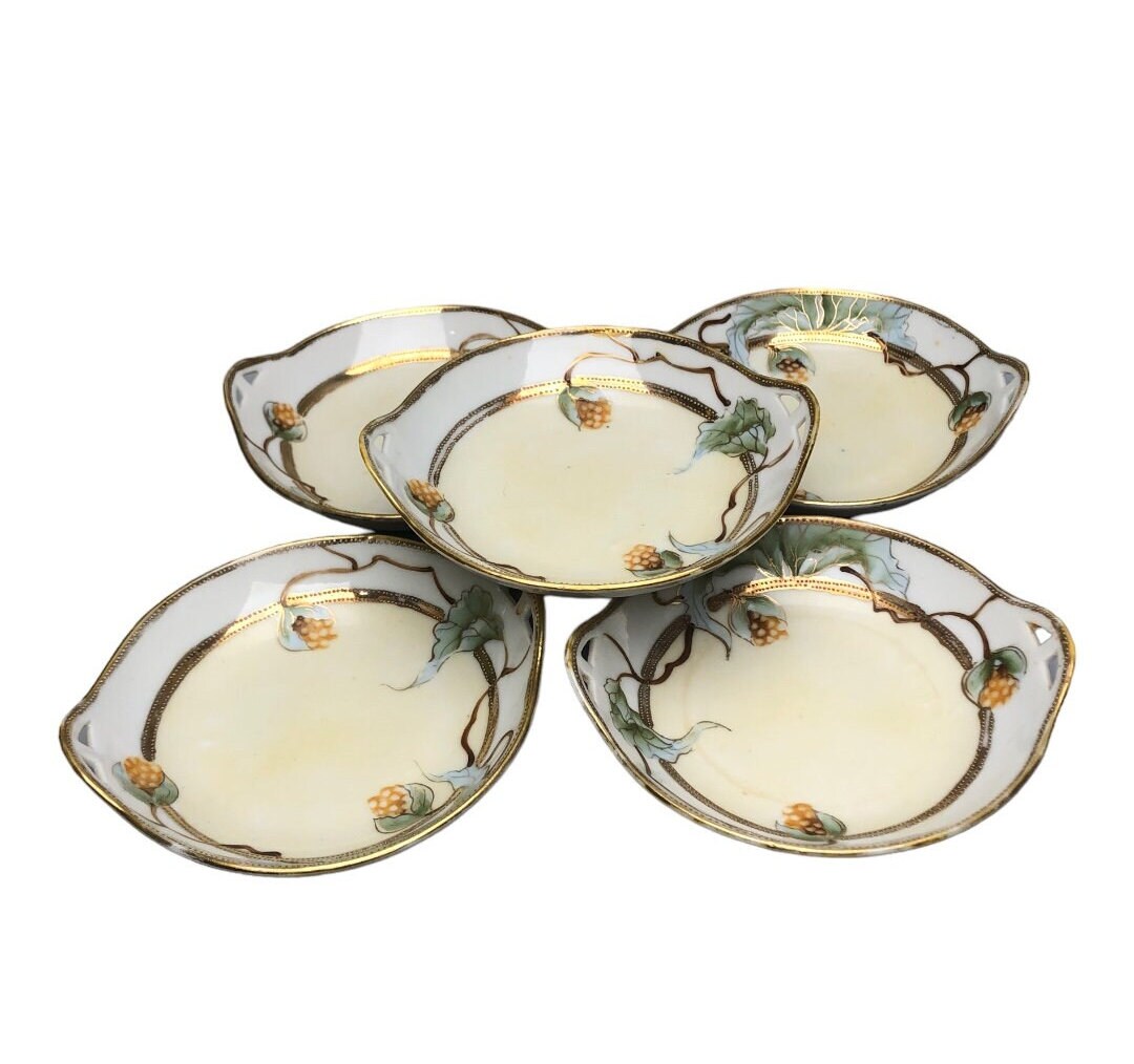 Set of 5 Nippon Hand Painted Porcelain 4.5