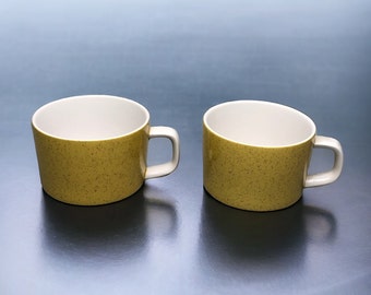 Set of 2 Coffee Cups Mikasa Mediterrania Empire Gold #4994 Vintage Japan 1960’s
