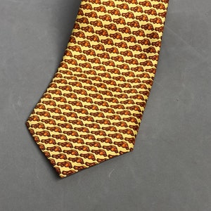 René Chagal hand gemaakt Silk Novelty Mannen Tie Orange Cars
