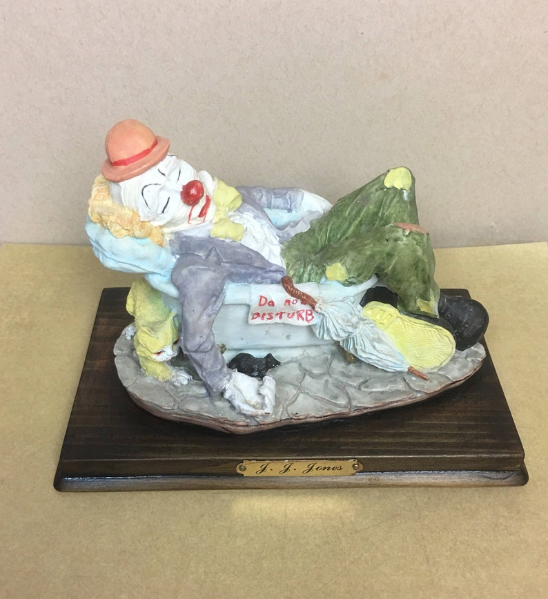 Vtg Davar J Jones Circus Clown Sleeping In Bathtub Do Not Disturb Cat Rat Collector S Series