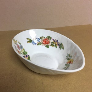 Aynsley Cottage Garden Unusual Egg Shaped Bowl Fine Bone China England