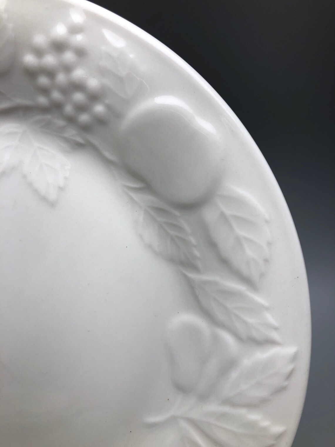 Set of 3 Gibson Embossed Raised Fruit Off White 7.5 Etsy