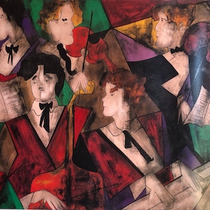 Park West Linda Le Kinff Seriolithograph &quot;Grand Orchestra&quot; 34&quot; x 27&quot;, signed