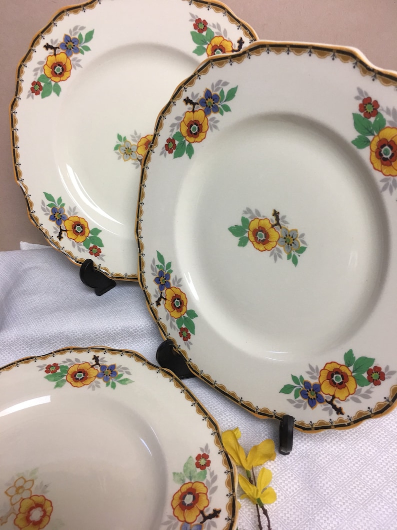 Set of 3 Myott England Sons and Co Dinner Plates
