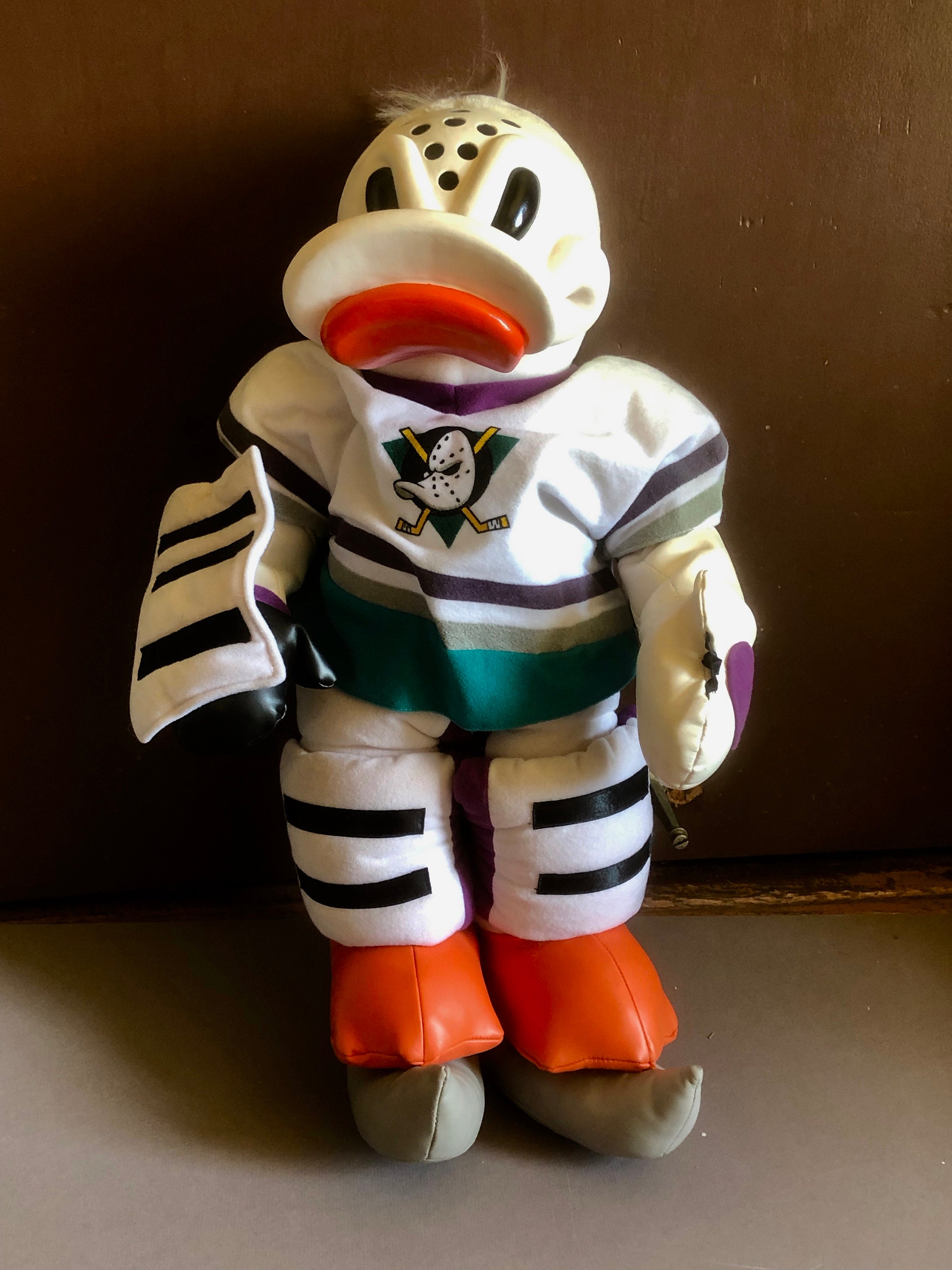 Vintage 90's Mighty Ducks Wild Wing Large Stuffed Animal NHL Russ