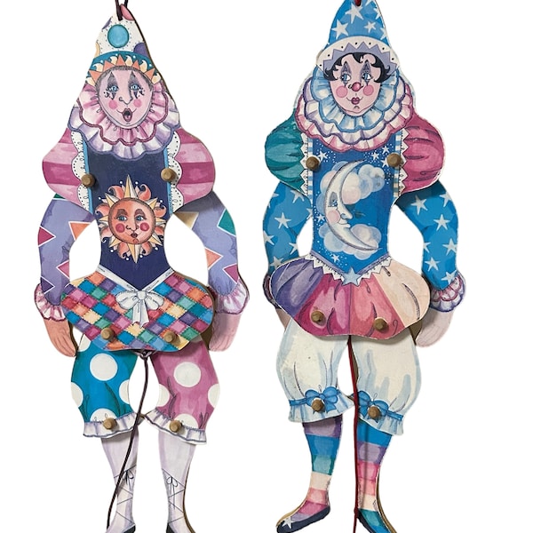 Wooden Puppet Clown - Etsy