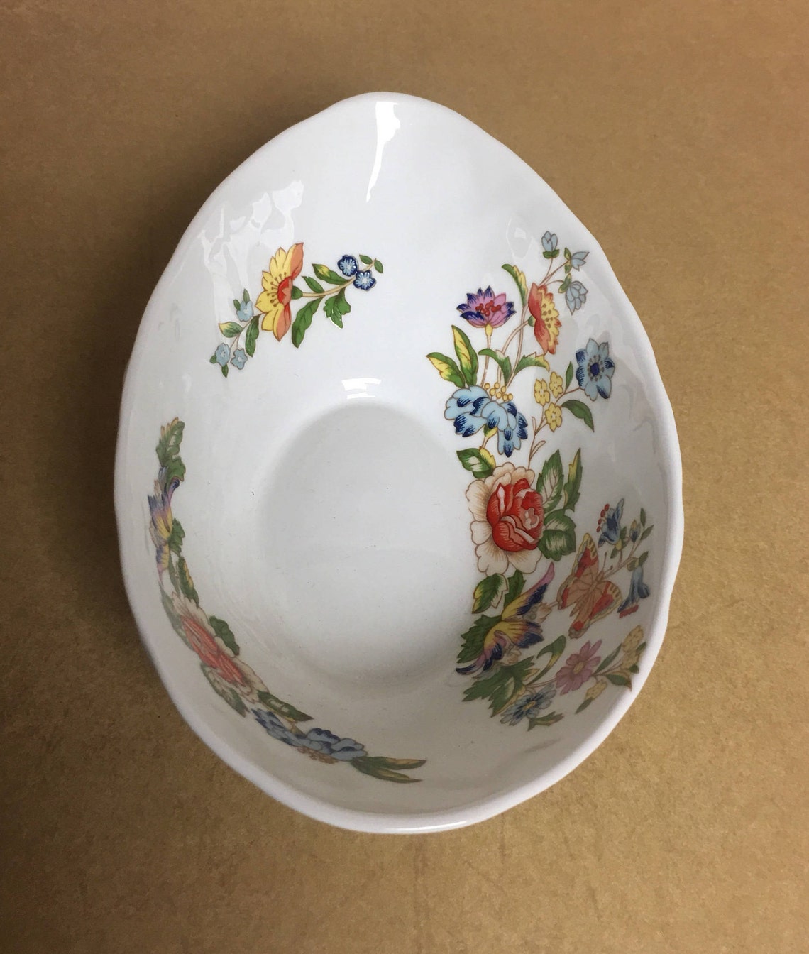 Aynsley Cottage Garden Unusual Egg Shaped Bowl Fine Bone China Etsy India