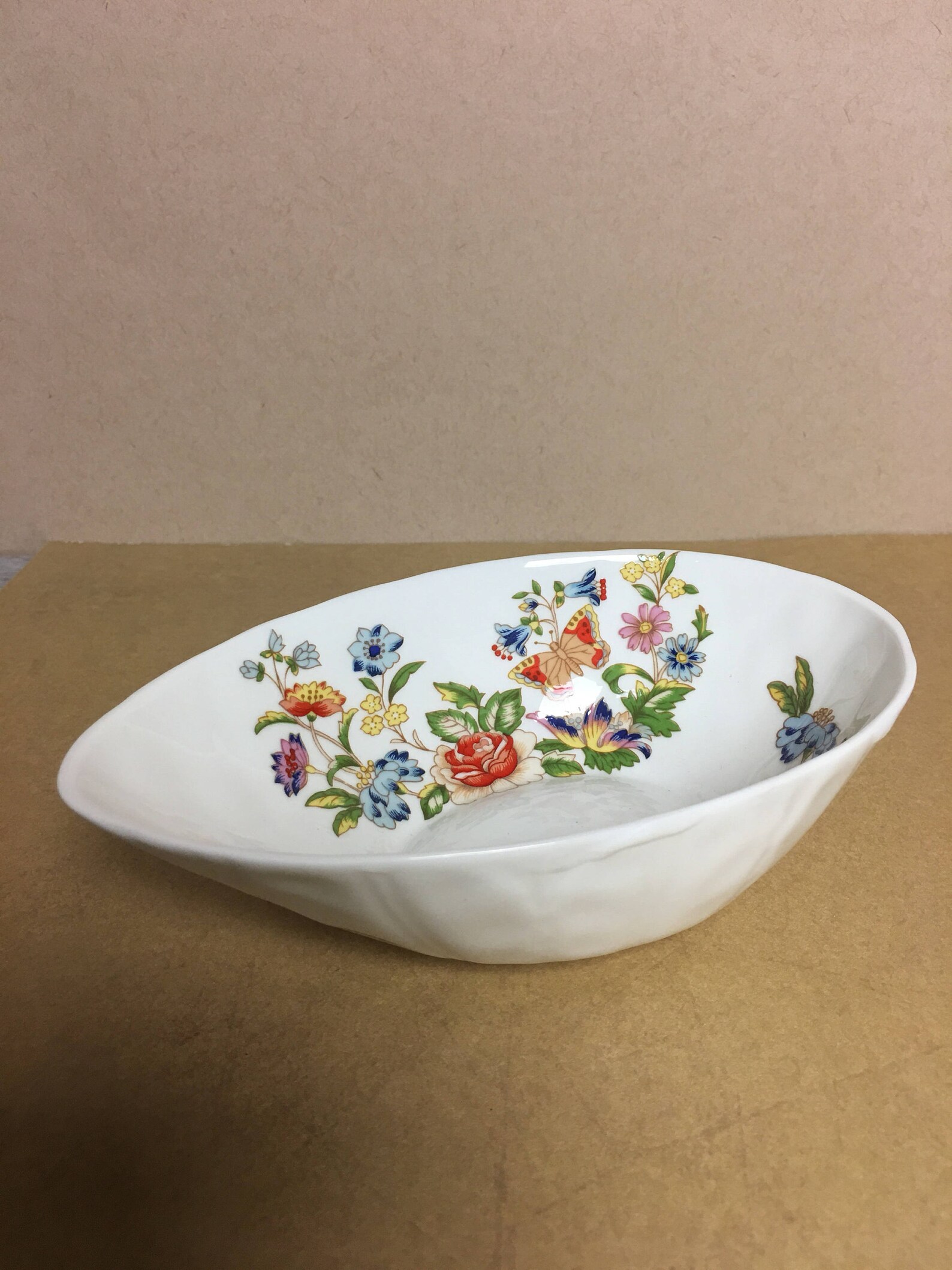 Aynsley Cottage Garden Unusual Egg Shaped Bowl Fine Bone China Etsy India