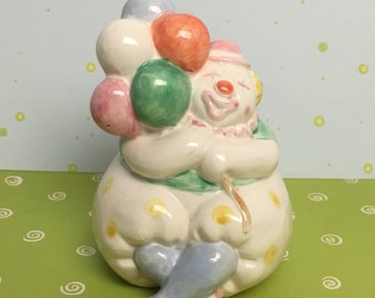 Fitz & Floyd Ceramic Clown with Balloons Still Bank - Baby Room Decor