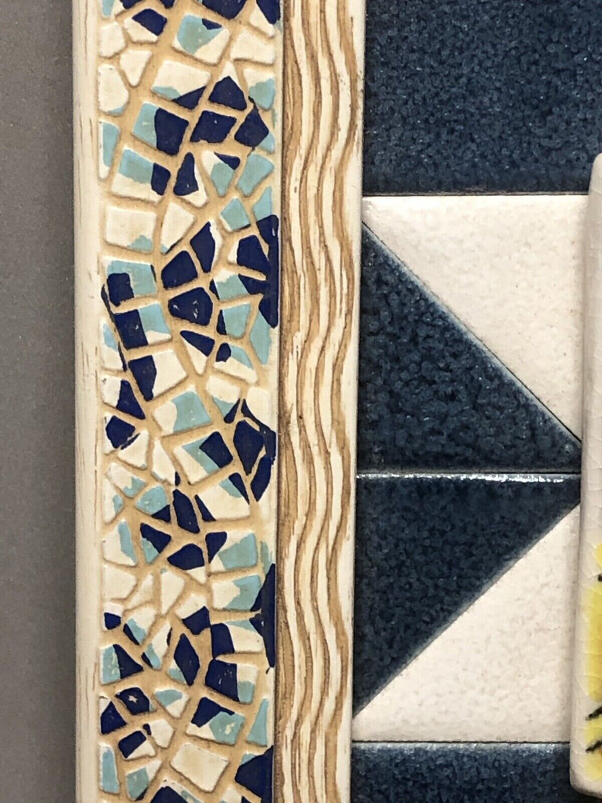 Unique Virgin Mary Ceramic in Mosaic Blue and White Tile Wall - Etsy